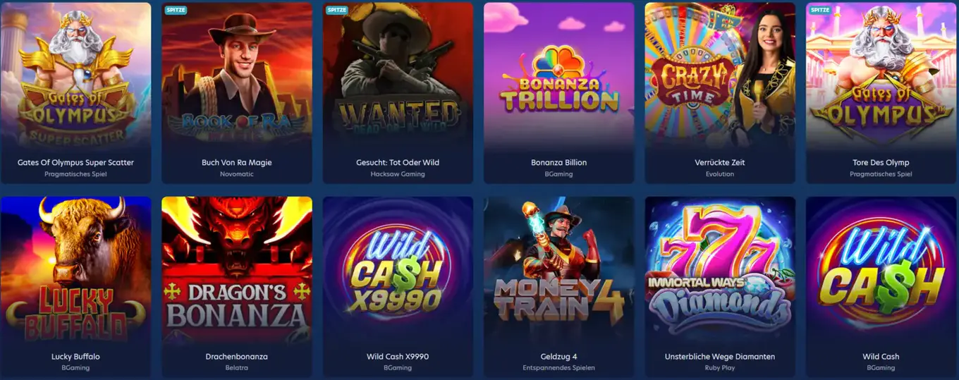 Lucky Dreams Casino mit beliebten Slots von Pragmatic Play, Novomatic, Hacksaw Gaming und BGaming
